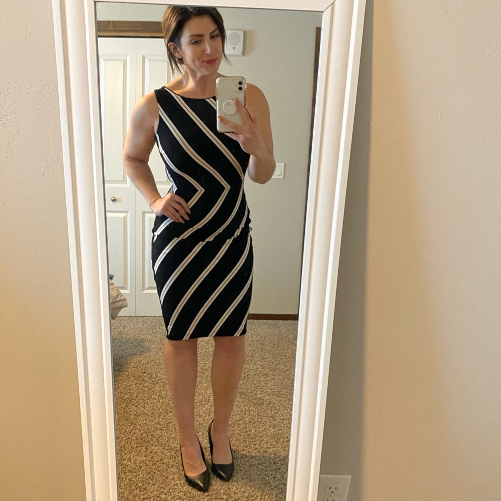 WHBM Striped Ponte Dress
